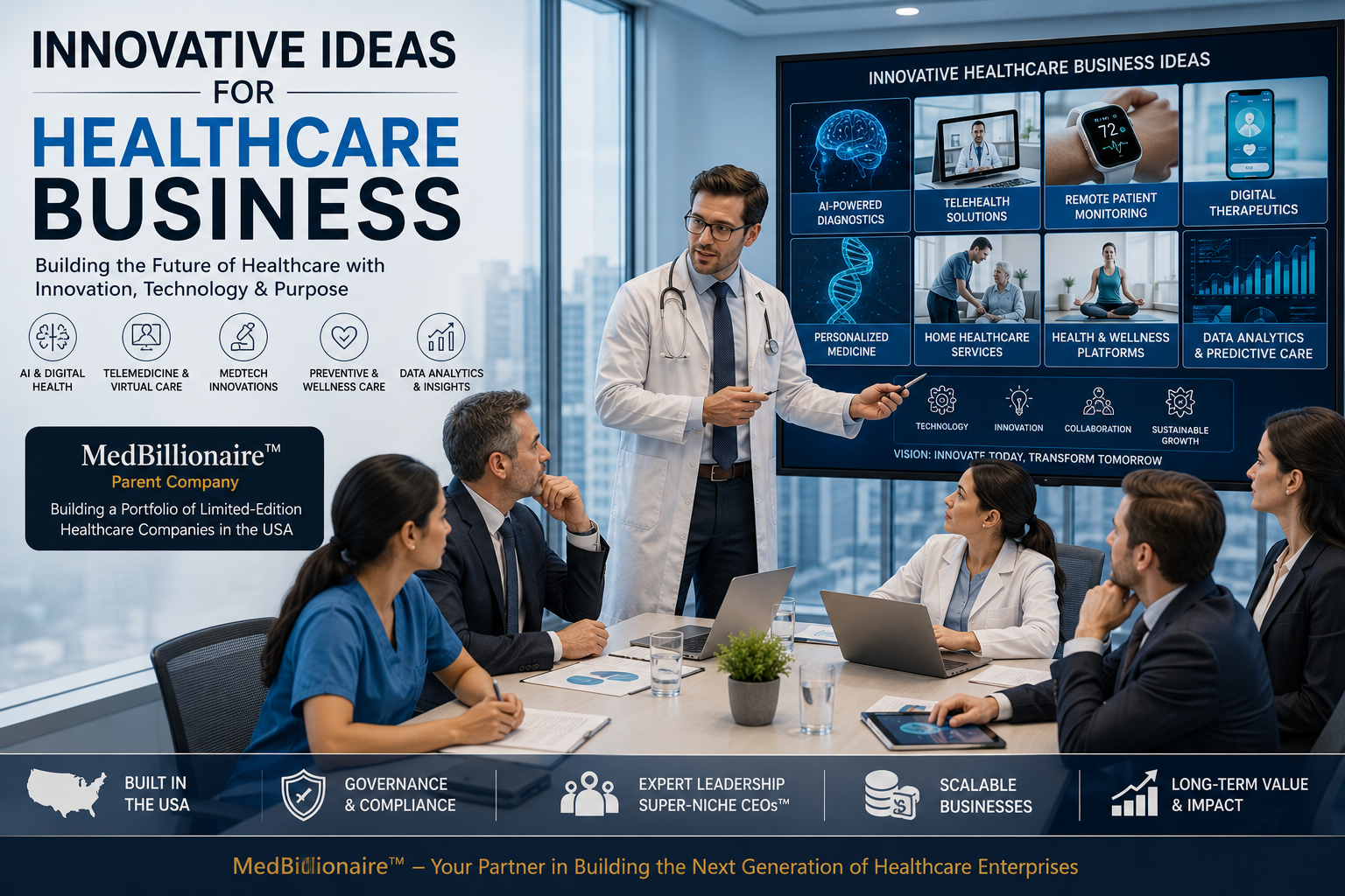 Innovative Ideas for Healthcare Business, Building the Next Generation of AI-Driven Medical Enterprises